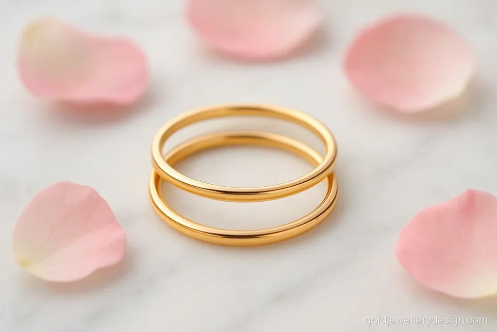 Simple 1 gram gold ring design made from a single solid wire
