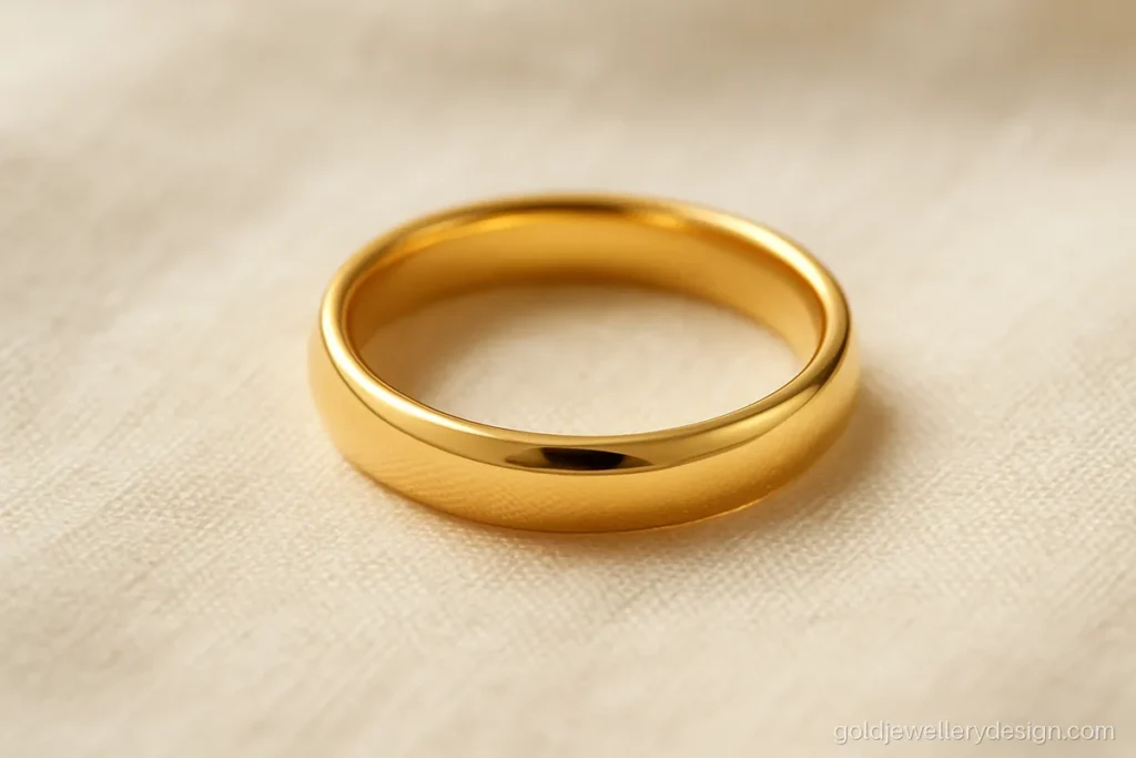 Plain gold ring design for female daily wear, a smooth comfort fit band