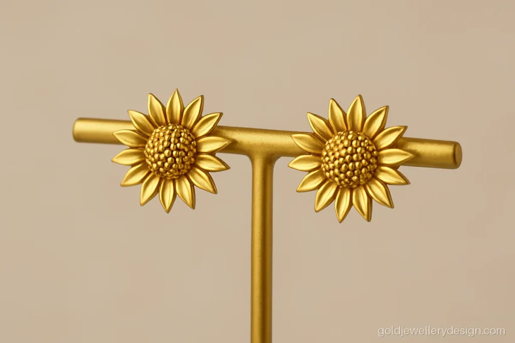 Gold tops design latest sunflower style with granule dot centre